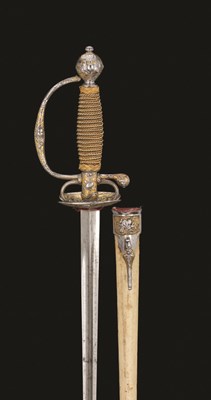 Lot 193 - A FRENCH SMALL-SWORD WITH CHISELLED AND GILT HILT