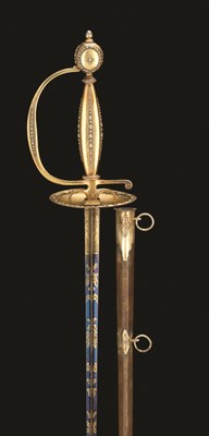 Lot 195 - A FINE ENGLISH SMALL-SWORD WITH SILVER-GILT HILT