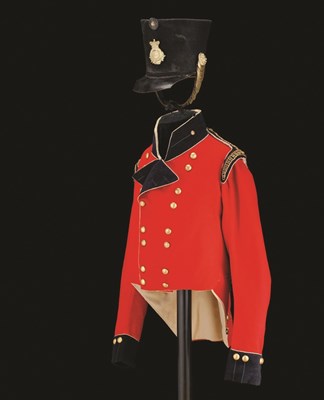 Lot 244 - AN OFFICER'S JACKET, OR SHORT-TAILED COATEE, AND SHAKO
