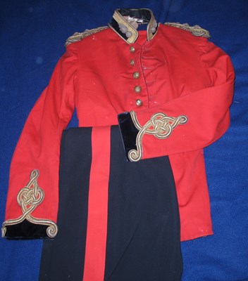 Lot 267 - AN OFFICER'S FULL DRESS TUNIC AND UNDRESS OVERALLS, ROYAL ENGINEERS, CIRCA 1895-1904