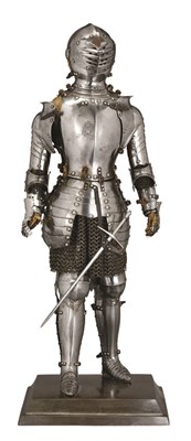 Lot 295 - A MINIATURE ETCHED FULL ARMOUR IN 16TH CENTURY STYLE
