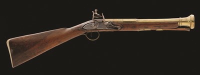 Lot 347 - A FLINTLOCK BLUNDERBUSS BY SILK