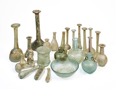 Lot 1 - A GROUP OF ROMAN GLASS VESSELS, 1ST-4TH CENTURY A.D.