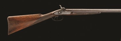 Lot 355 - A 14 BORE D.B. PERCUSSION SPORTING GUN BY C. PLAYFAIR