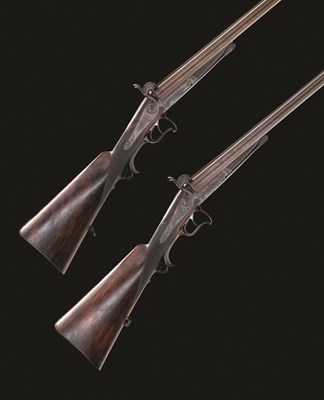 Lot 359 - A PAIR OF 12 BORE D.B. AUSTRIAN PIN-FIRE SPORTING GUNS BY JOH. SPRINGER VORM. NOWOTNY IN WIEN STADT