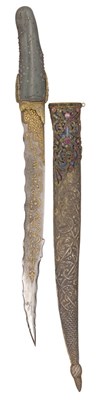 Lot 387 - A BALKAN HARDSTONE-MOUNTED DAGGER AND A TURKISH YATAGHAN 18TH CENTURY