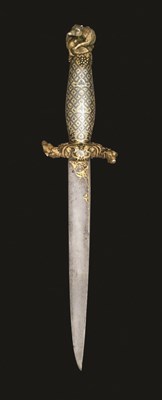 Lot 395 - A FINE DAGGER WITH SILVER GILT AND NIELLO HILT