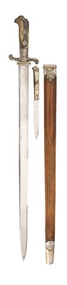 Lot 398 - A SOUTH GERMAN SILVER-MOUNTED HUNTING SWORD