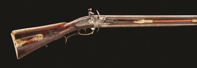 Lot 446 - A 20 BORE BAVARIAN FLINTLOCK WENDER GUN BY MARTIN DEYER IN BAMBERG
