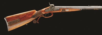 Lot 466 - A BAVARIAN PERCUSSION CAPE  RIFLE BY RIEGER