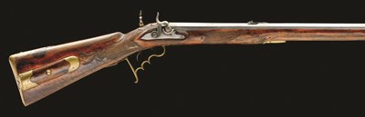 Lot 471 - A 12MM SOUTH GERMAN PERCUSSION SPORTING RIFLE
