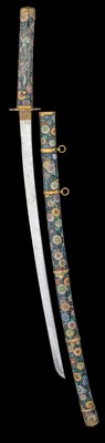 Lot 4 - â€¡A LARGE JAPANESE CLOISONNÃ‰ SWORD (TACHI)