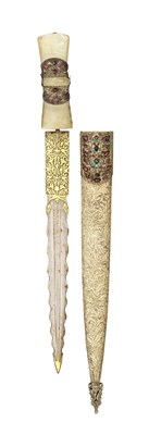 Lot 14 - â€¡AN INDIAN JADE-HILTED DAGGER, LATE 19TH CENTURY