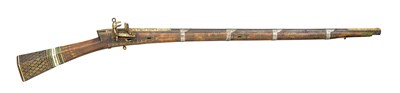 Lot 41 - â€¡A 28 BORE OTTOMAN MIQUELET-LOCK RIFLED CARBINE (SHISHANA)