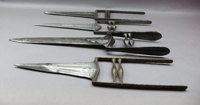 Lot 121 - FOUR INDIAN DAGGERS (KATAR)