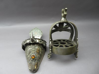 Lot 160 - TWO PERUVIAN WHITE METAL STIRRUPS