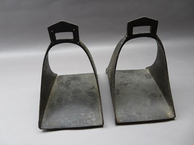 Lot 161 - A PAIR OF NORTH AFRICAN STIRRUPS