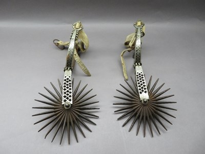 Lot 162 - A PAIR OF ARGENTINIAN SPURS AND A WHIP