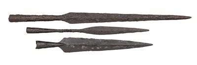 Lot 195 - THREE VIKING SPEAR-HEADS