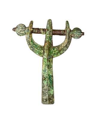 Lot 215 - THREE LARGE BRONZE CROSSBOW BROOCHES, 5TH/6TH to 11TH CENTURIES