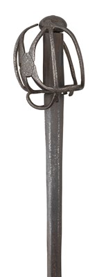 Lot 228 - AN ENGLISH BASKET-HILTED BROADSWORD