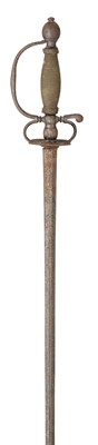 Lot 234 - A SMALL-SWORD WITH BLUED IRON HILT