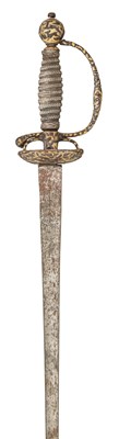 Lot 236 - A FRENCH SMALL-SWORD WITH CHISELLED AND GILT IRON HILT