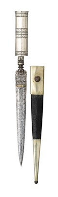 Lot 250 - â€¡AN ITALIAN SILVER-MOUNTED SOCKET BAYONET FOR A SPORTING GUN