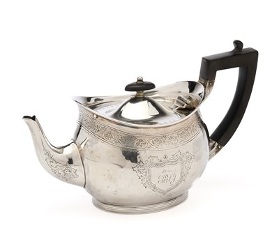 Lot 123 - A VICTORIAN SILVER TEAPOT, WILLIAM HUTTON & SONS LTD., LONDON, 1900