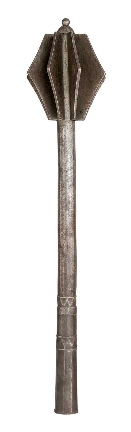 Lot 253 - A MACE FORMED ENTIRELY OF STEEL