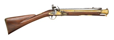 Lot 364 - â€¡A FINE BRASS-BARRELLED FLINTLOCK BLUNDERBUSS BY H.W.MORTIMER