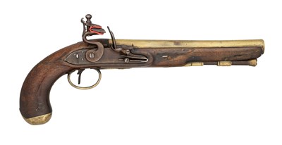 Lot 373 - â€¡A 22 BORE FLINTLOCK PISTOL OF MAIL COACH TYPE