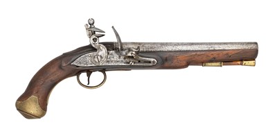 Lot 376 - â€¡A 16 BORE FLINTLOCK EAST INDIA COMPANY SHORT CAVALRY PISTOL BY MORTIMER