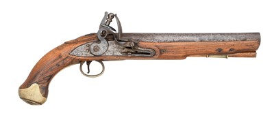 Lot 377 - â€¡A 16 BORE FLINTLOCK EAST INDIA COMPANY SHORT CAVALRY PISTOL BY T.MORTIMER