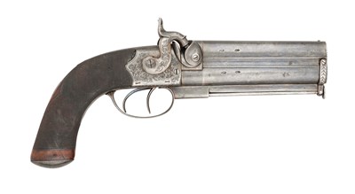 Lot 386 - â€¡A 16 BORE OVER-AND-UNDER PERCUSSION BELT PISTOL BY MORTIMER