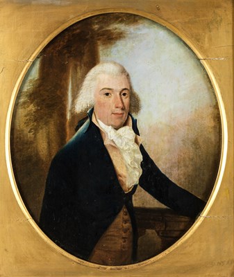 Lot 395 - â€¡ENGLISH PROVINCIAL SCHOOL (LATE 18TH CENTURY) PORTRAIT OF SAMUEL POWELL ESQ