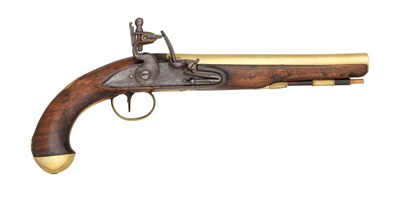 Lot 409 - â€¡A 20 BORE FLINTLOCK HOLSTER PISTOL BY MORTIMER