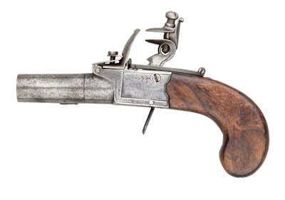 Lot 422 - â€¡A 40 BORE FLINTLOCK POCKET PISTOL BY DUNDERDALE & MABSON