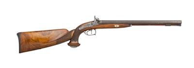 Lot 462 - â€¡AN UNUSUAL 15 BORE CONTINENTAL D.B PERCUSSION SHOTGUN REBUILT FROM A PISTOL