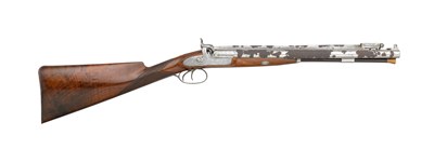 Lot 463 - â€¡A RARE 14 BORE D.B. PERCUSSION SMOOTH-BORED CARBINE