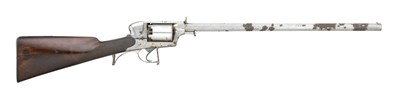 Lot 464 - â€¡A 22 BORE ADAM'S PATENT FIVE-SHOT PERCUSSION SELF-COCKING RIFLED CARBINE RETAILED BY B.COGSWELL