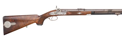 Lot 466 - â€¡A 26 BORE PERCUSSION SPORTING RIFLE SIGNED PRITCHETT & SON