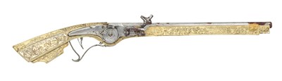 Lot 468 - â€¡ËœA GERMAN 32 BORE WHEEL-LOCK SPORTING CARBINE