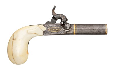 Lot 469 - â€¡ËœA 140 BORE FRENCH PERCUSSION MUFF PISTOL BY LEPAGE A PARIS