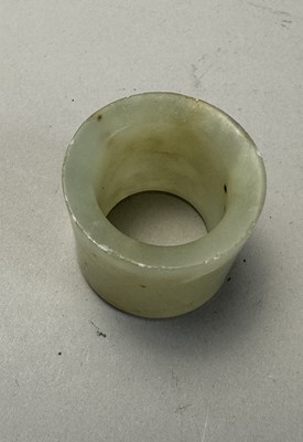 Lot 76 - A GROUP OF SEVEN CHINESE JADE ARCHERS RINGS, QING DYNASTY, 19TH CENTURY