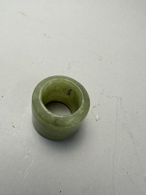 Lot 76 - A GROUP OF SEVEN CHINESE JADE ARCHERS RINGS, QING DYNASTY, 19TH CENTURY