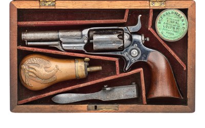 Lot 473 - â€¡A CASED .31 CALIBRE COLT MODEL 1855 'ROOTS' PERCUSSION FIVE SHOT POCKET REVOLVER