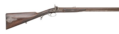 Lot 483 - AN 80 BORE PERCUSSION PRIZE RIFLE BY J.BEATTIE