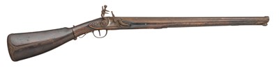 Lot 486 - A 22 BORE BRESCIAN FLINTLOCK SPORTING CARBINE