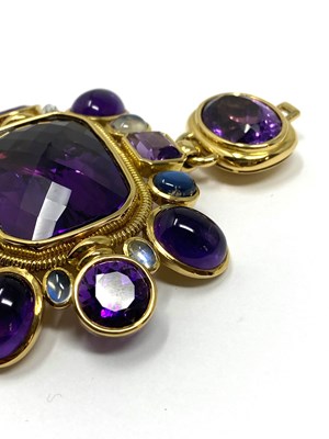 Lot 474 - CHARLES GREIG: AMETHYST AND MOONSTONE NECKLACE